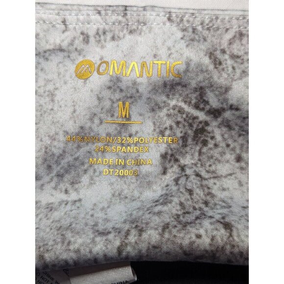 Omantic Women's Black And Gray Marble Print Biker Shorts Women's Size Medium - Picture 12 of 12